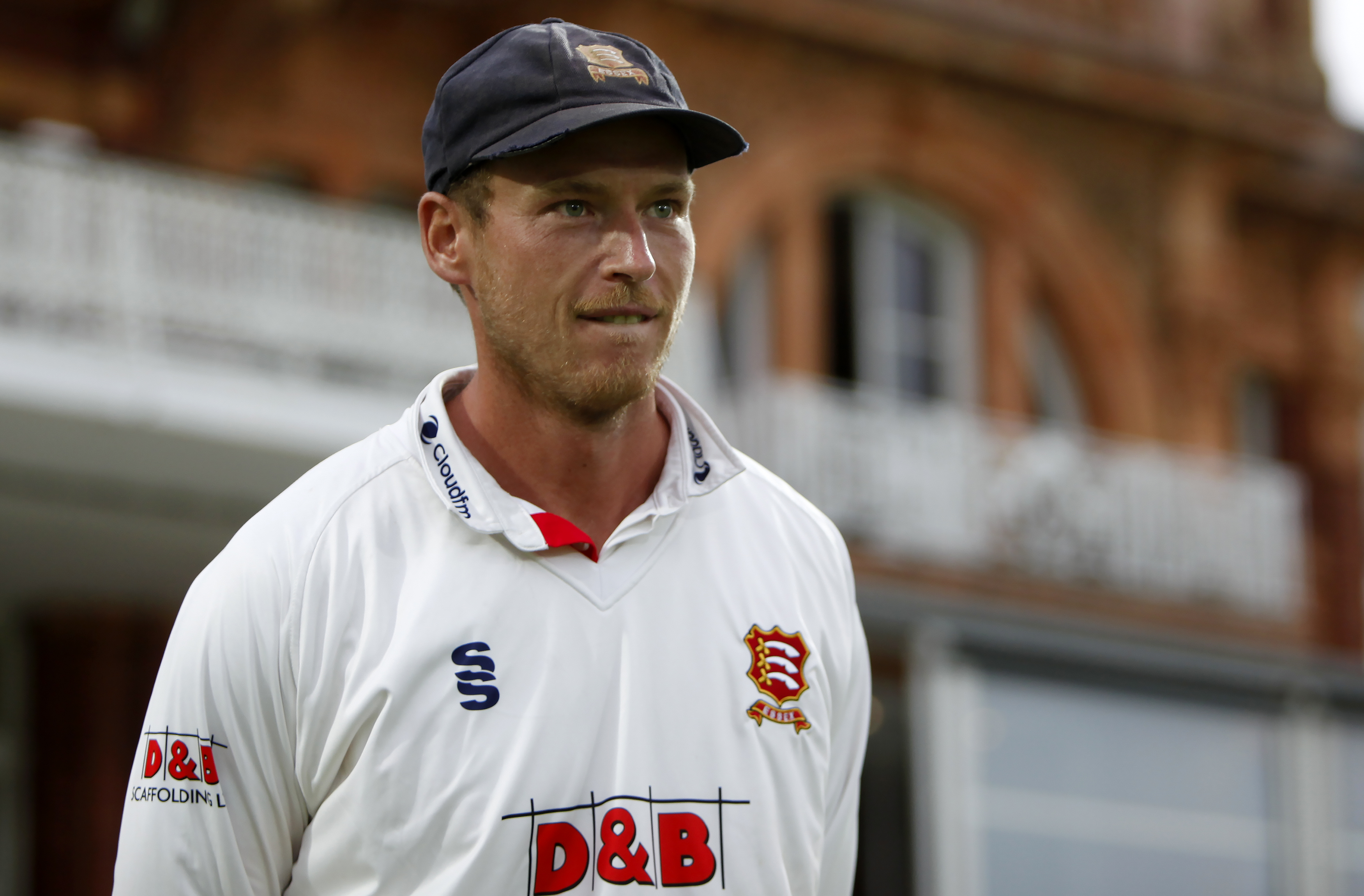 Tom Westley of Essex waits to collect the Bob Willis Trophy after Somerset vs Essex at Lord's on 27 September.