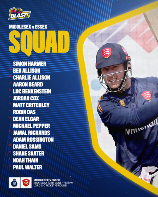 Middlesex squad socials